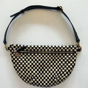 Clare V woven check grande fanny